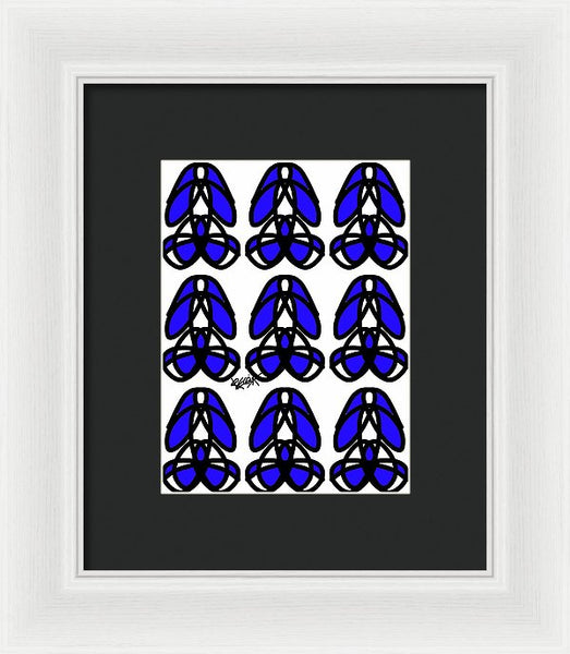 Bold Black And Blue  - Framed Print