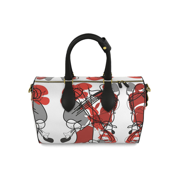 Duffle bag, Abstract Drawing in Red and Black