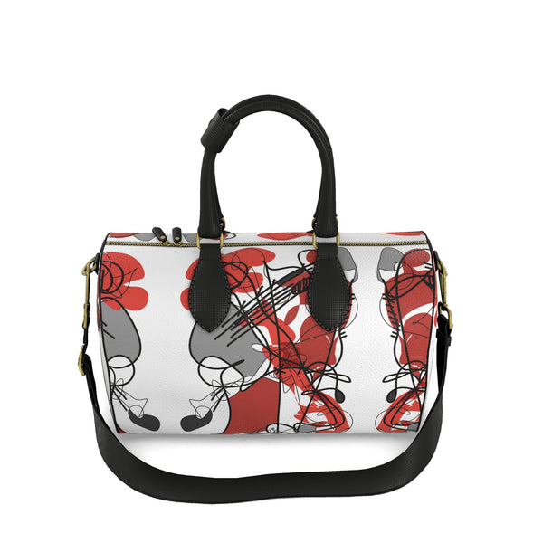 Duffle bag, Abstract Drawing in Red and Black