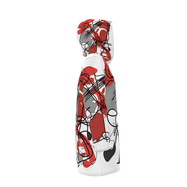 Womens Hooded Rain Mac in Red and Black Colors