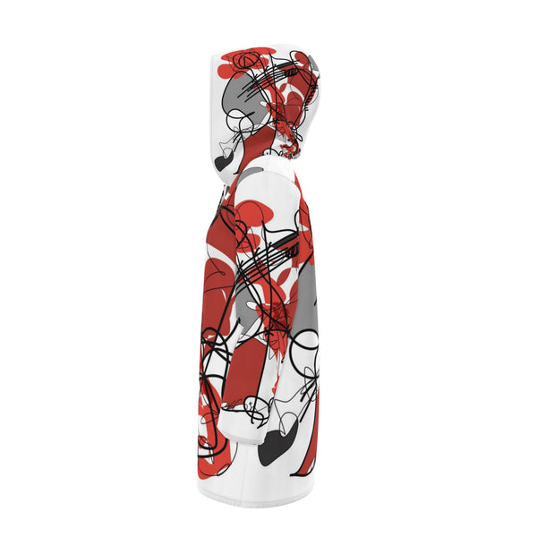 Womens Hooded Rain Mac in Red and Black Colors