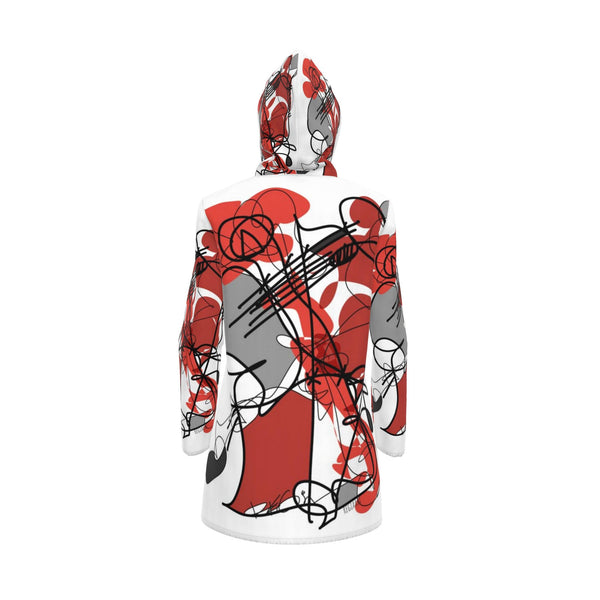 Womens Hooded Rain Mac in Red and Black Colors
