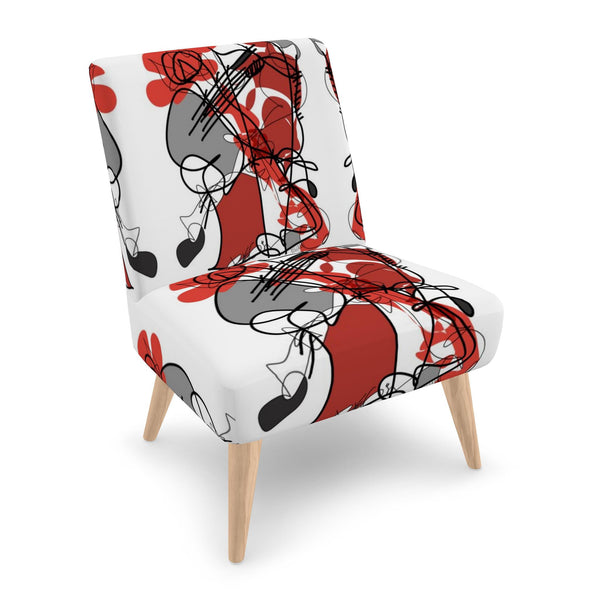 Occasional Chair in Red and Black Drawing