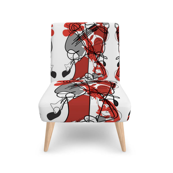 Occasional Chair in Red and Black Drawing