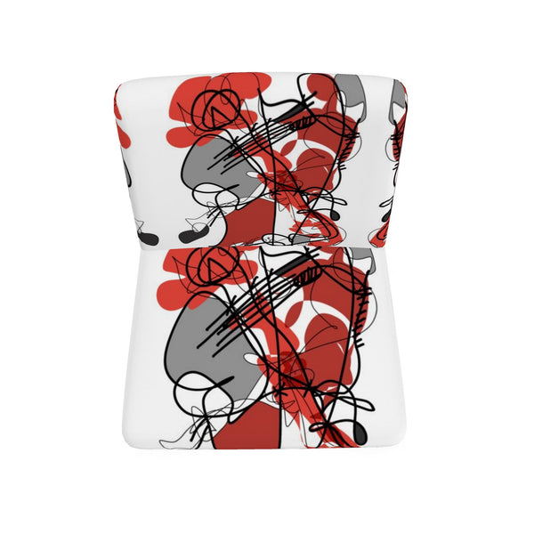 Occasional Chair in Red and Black Drawing