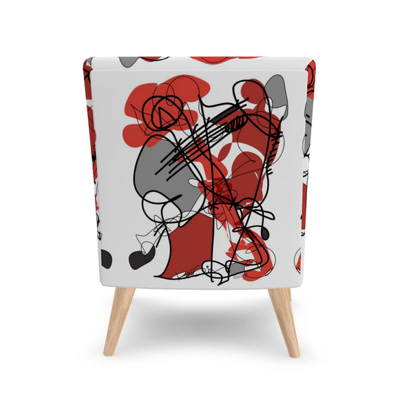 Occasional Chair in Red and Black Drawing