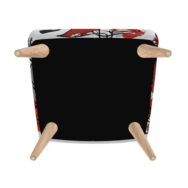 Occasional Chair in Red and Black Drawing