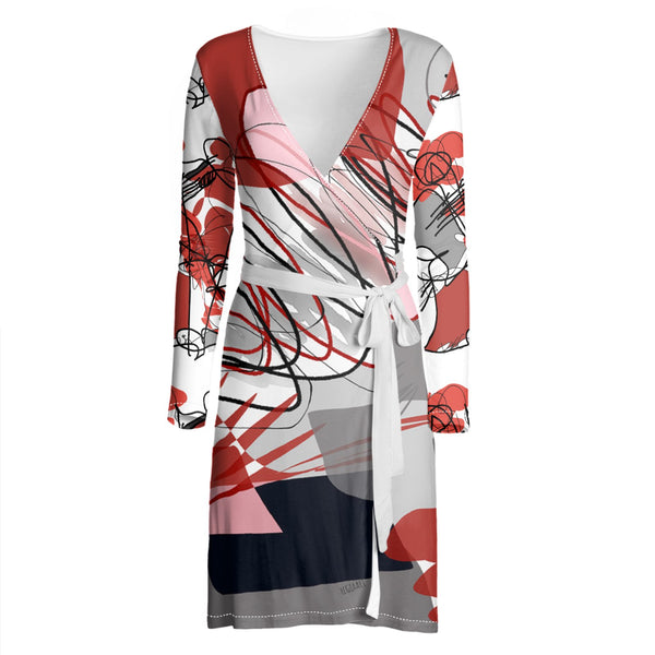 Awesome Wrap Dress in Red and Black