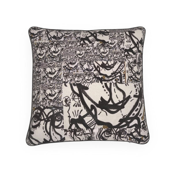 Black White Drawing Face Pillows