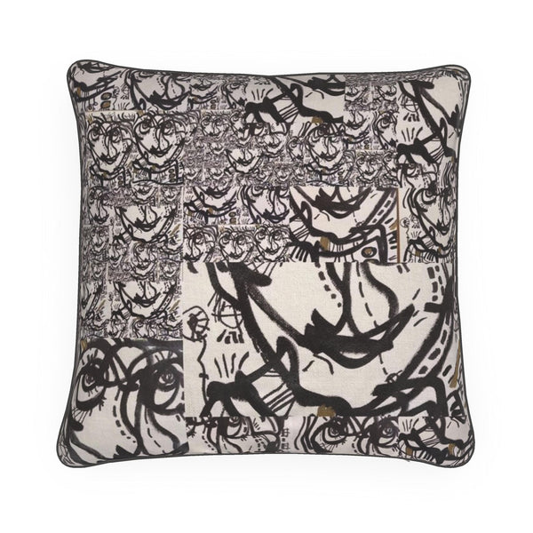 Black White Drawing Face Pillows