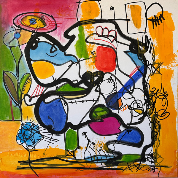 Chaotic Harmony, Painting 60 x 60 cm