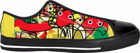 Abstract Colorful RegiaArt Shoes Black Low Top