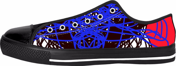 3 Colors Abstract RegiaArt Shoes Red Blue Black Low Top