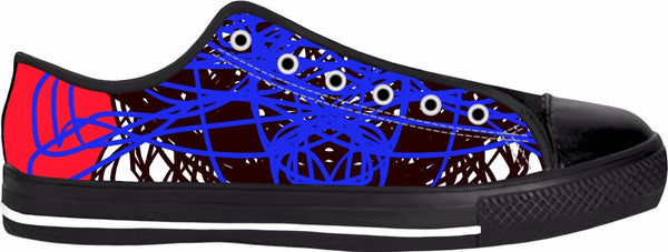 3 Colors Abstract RegiaArt Shoes Red Blue Black Low Top