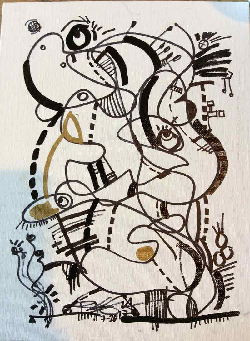 REGIAArt Series ON THE GO #20 Abstract Original Contemporary Modern Art Drawing