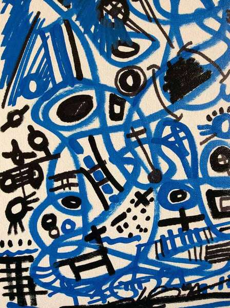 Original Art Contemporary Series - ON THE GO #53 Blue