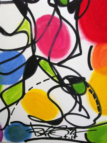 Original Painting Contemporary Abstract Colorful Modern Decor, Party Time - RegiaArt