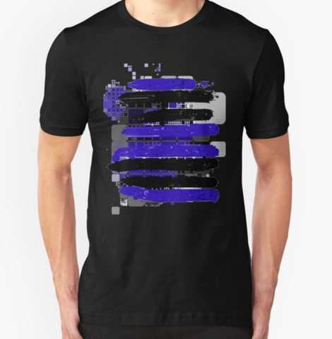 Black and Blue Stripes by RegiaArt - Short Sleeve T-shirt