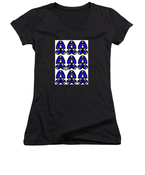 Bold Black And Blue  - Women's V-Neck (Athletic Fit)