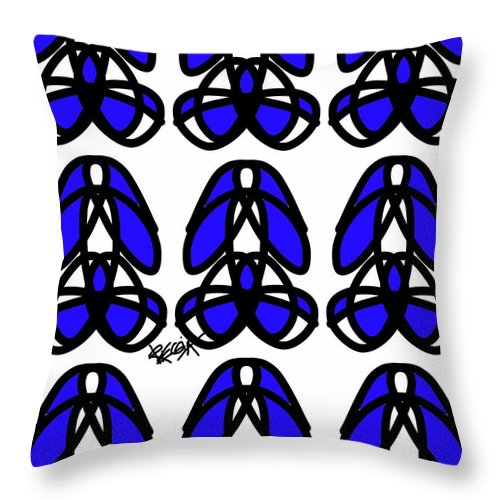 Bold Black And Blue  - Throw Pillow