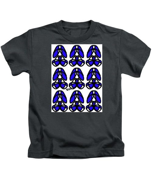 Bold Black And Blue  - Kids T-Shirt