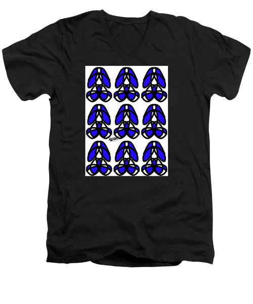 Bold Black And Blue  - Men's V-Neck T-Shirt