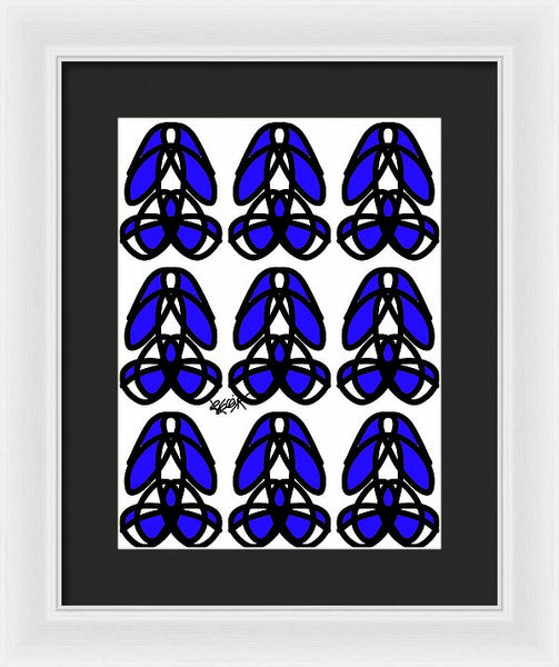 Bold Black And Blue  - Framed Print