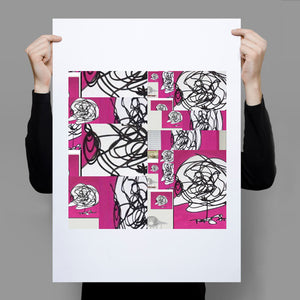 Instagram Eyes on Pink Abstract Composition RegiaArt Poster