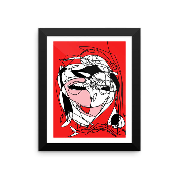 Abstract Red Black Face RegiaArt - Framed poster, paper