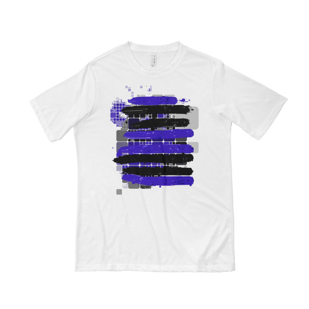 Black and Blue Stripes by RegiaArt - Short Sleeve T-shirt