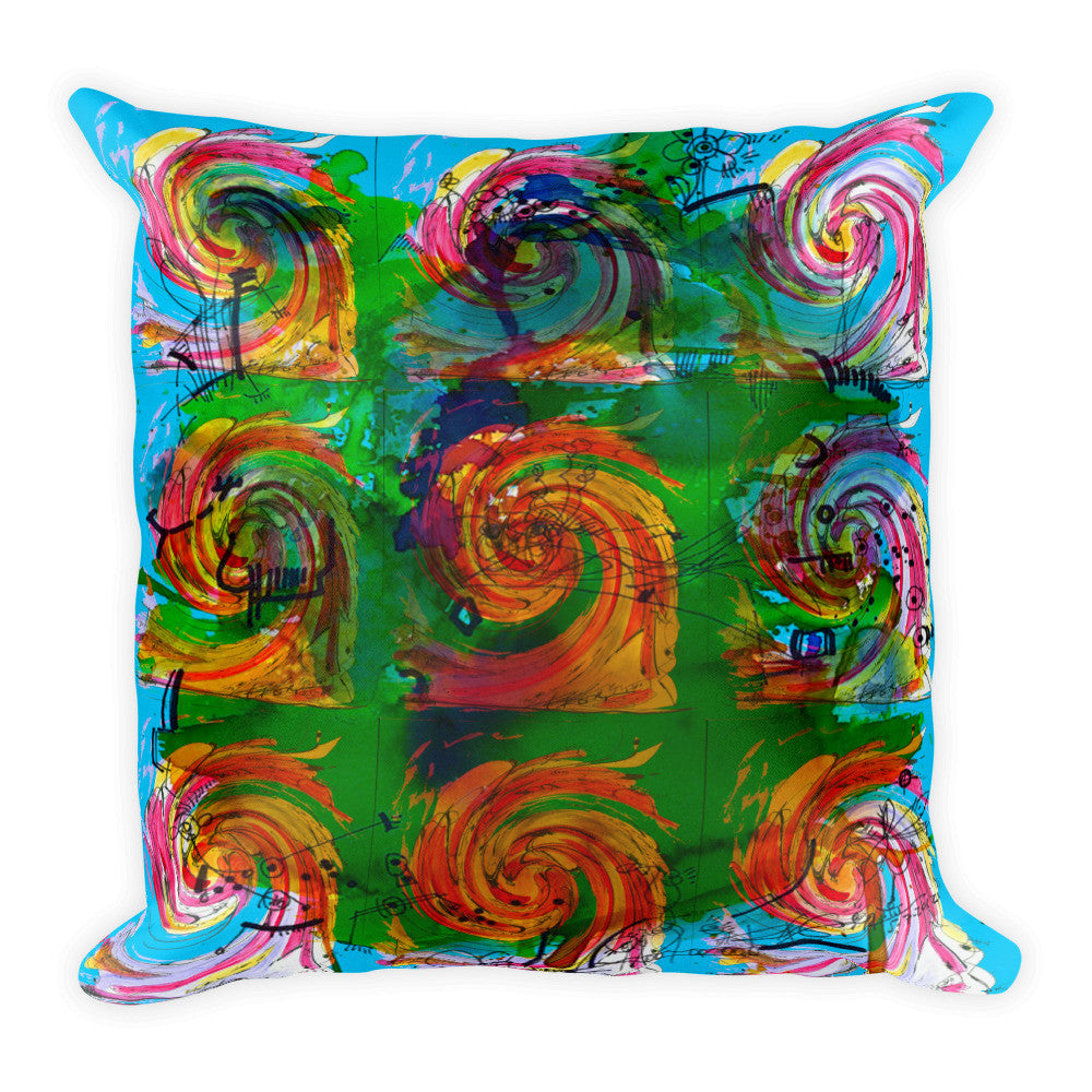 Blue Waves Abstract RegiaArt - Square Pillow 18"x18"