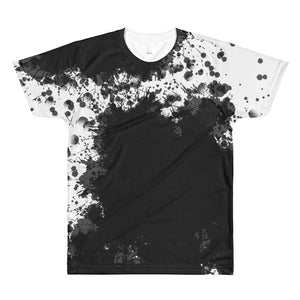 Black White Splash Painting All-Over Printed T-Shirt