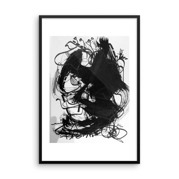 18 Black White Art Abstraction - Framed poster paper