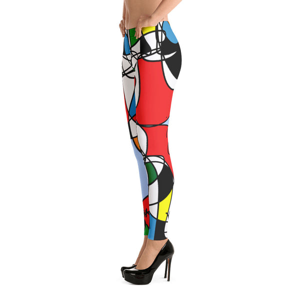 Colorful Figure w Flower Design RegiaArt - Leggings
