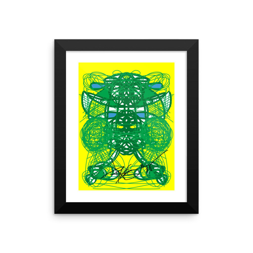 Green and Yellow RegiaArt - Framed poster paper