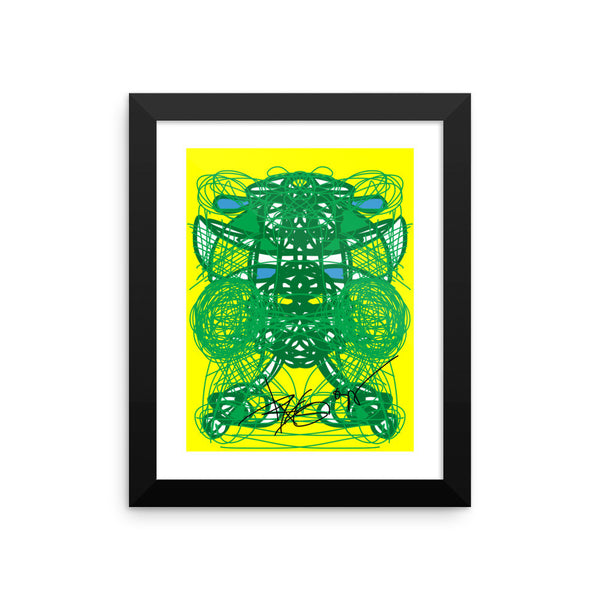 Green and Yellow RegiaArt - Framed poster paper