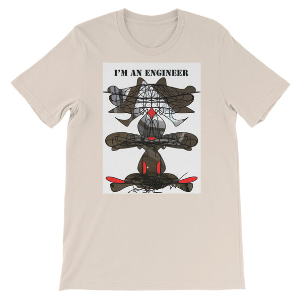 I'M AN ENGINEER - RegiaArt Black Red Abstract Design. Unisex short sleeve t-shirt