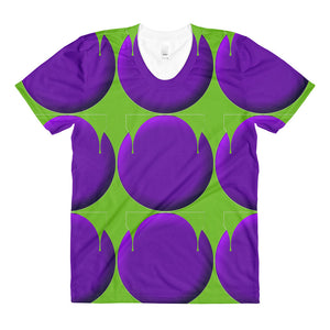 Purple Green RegiaArt Design - Sublimation women’s crew neck t-shirt