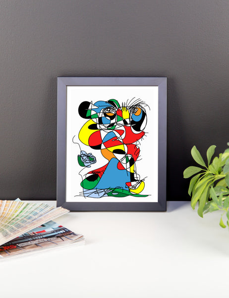 Colorful Figure w Flower Abstract RegiaArt - Framed poster