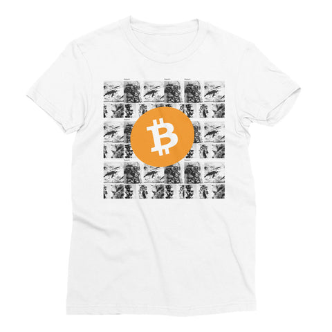 Bitcoin Digital Currency Black White Orange Art Women’s Short Sleeve T-Shirt