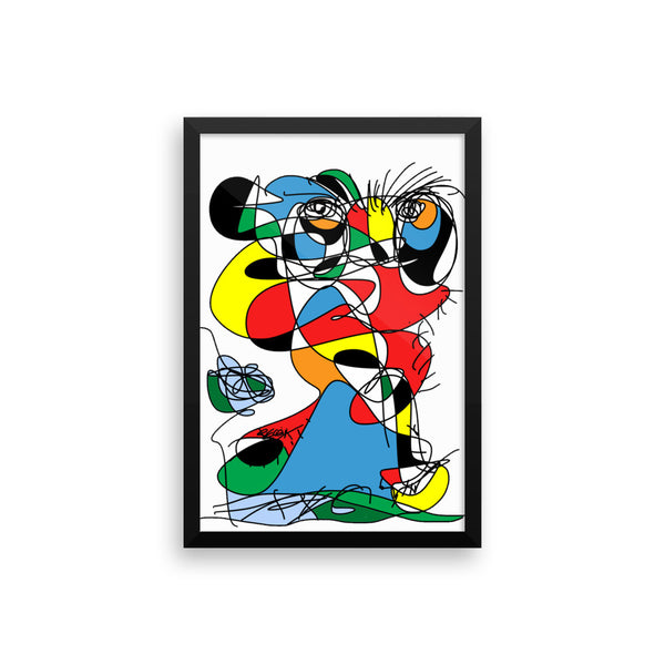 Colorful Figure w Flower Abstract RegiaArt - Framed poster