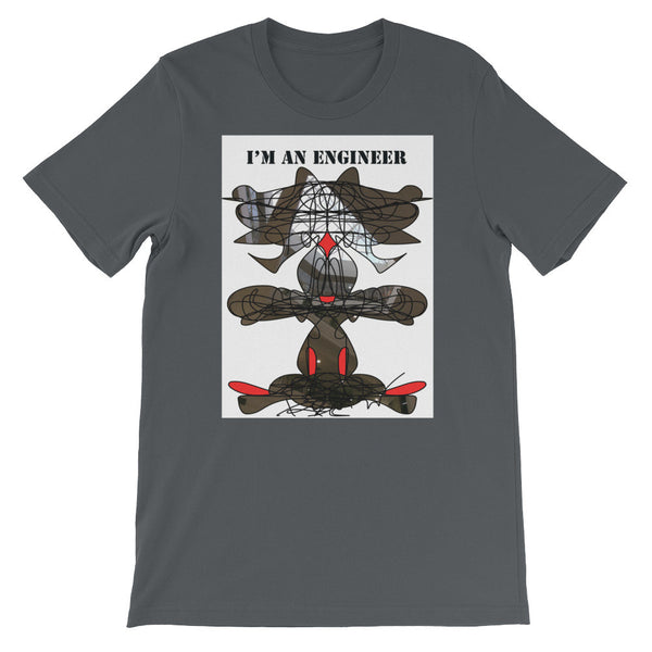 I'M AN ENGINEER - RegiaArt Black Red Abstract Design. Unisex short sleeve t-shirt