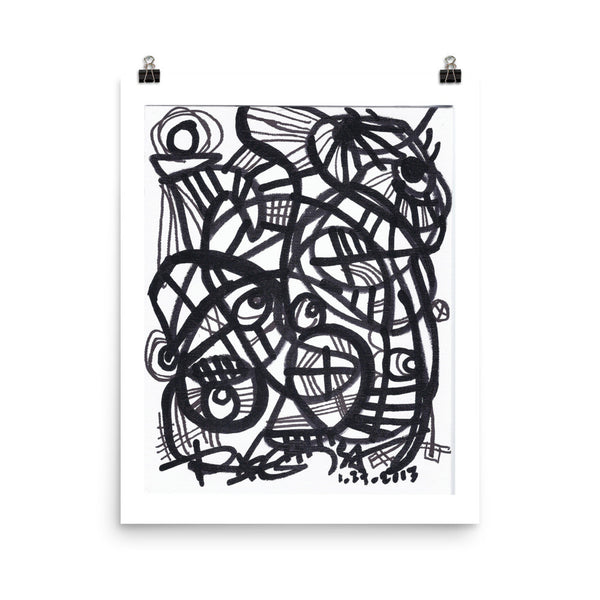 11 Lines black white RegiaArt - Abstract Art Poster acid-free paper