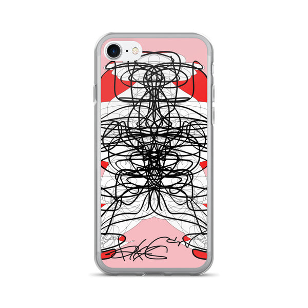 iPhone 7/7 Plus Case by RegiaArt, red, black, pink, acrylic