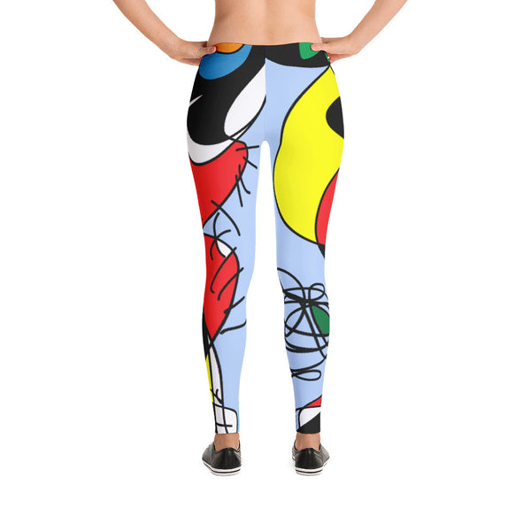 Colorful Figure w Flower Design RegiaArt - Leggings