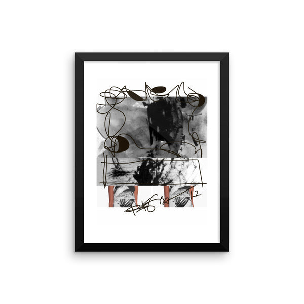 Instagram Post Abstraction in Black and White - Framed poster acid-free paper