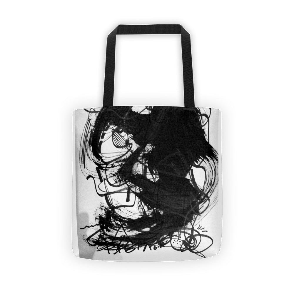 18 Black White Abstract Art - Tote bag, cotton bull denim