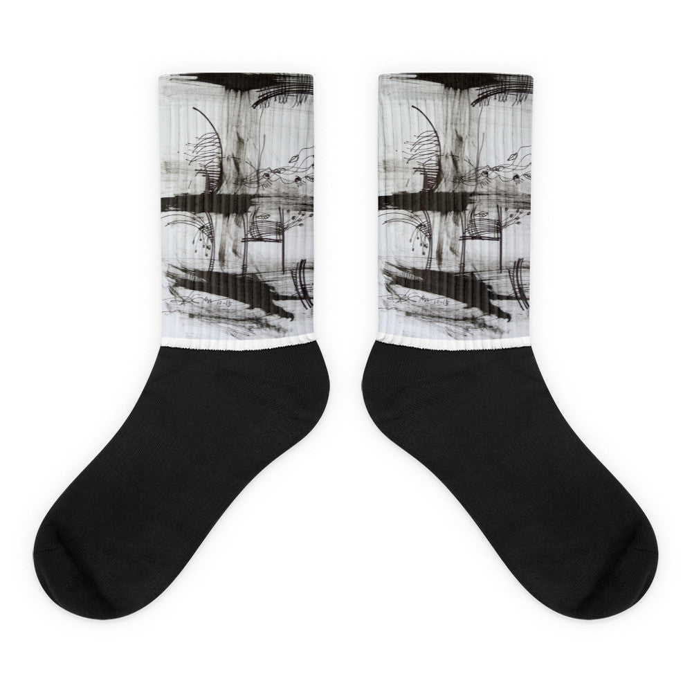 Regia Blcak White - Black foot socks