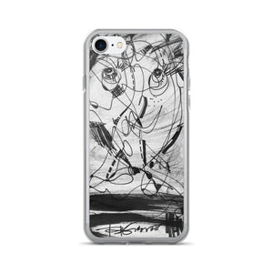 1511 Face Black White Drawing - iPhone 7/7 Plus Case, acrylic composite