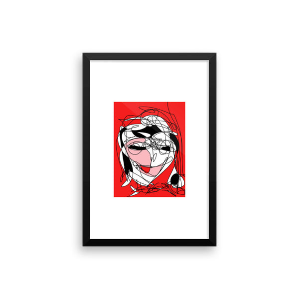 Abstract Red Black Face RegiaArt - Framed poster, paper